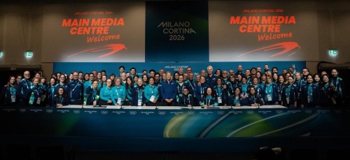 Kirsty Coventry al Main Media Center di Milano ringrazia i volontari delle Olimpiadi Invernali